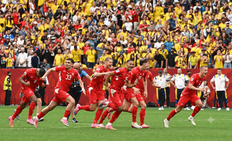 Switzerland beat Colombia on penalties to reach first World Cup quarter-final since 1954